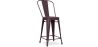 Buy Bistrot Metalix square bar stool with backrest - 60cm Bronze 58410 - in the UK