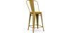 Buy Bistrot Metalix square bar stool with backrest - 60cm Gold 58410 in the United Kingdom
