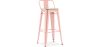 Buy Bistrot Metalix style bar stool with small backrest - 76 cm - Metal and Light Wood Pastel orange 59694 - in the UK