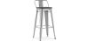 Buy Bistrot Metalix style bar stool with small backrest - Metal and dark wood - 76 cm Steel 59693 - in the UK