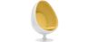 Buy Armchair Ele Chair - White Exterior - Faux Leather Pastel yellow 13193 in the United Kingdom