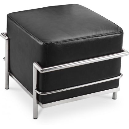 Buy SQUAR Footrest (Ottoman) - Premium Leather Black 55761 - in the UK 