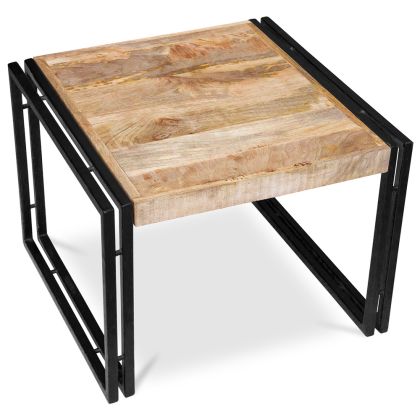 Buy Onawa vintage industrial style small coffee table Natural wood 58461 at MyFaktory 