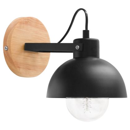 Buy Metal and wood wall lamp - Inga Black 59031 - prices 