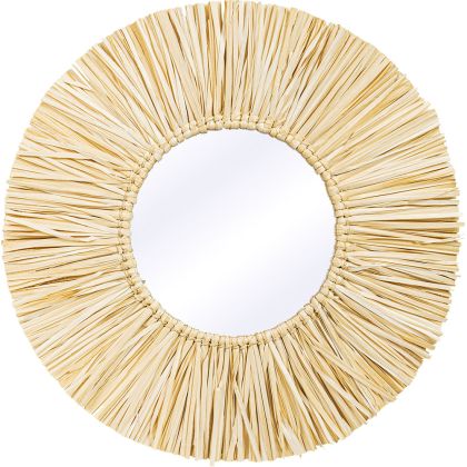 Buy Wall Mirror - Boho Bali Round Design (60 cm) - Gaui Natural wood 60057 in the United Kingdom 