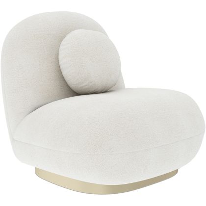Buy Bouclé fabric upholstered armchair - Nuiba White 60078 home delivery 
