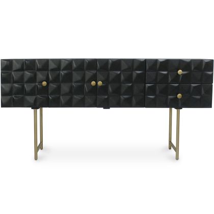 Buy Wooden Console - Vintage Design Sideboard - Black - Fros Black 60375 - in the UK 