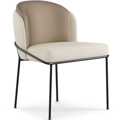 Buy Dining Chair - Upholstered in Fabric - Ruma Beige 60699 - prices