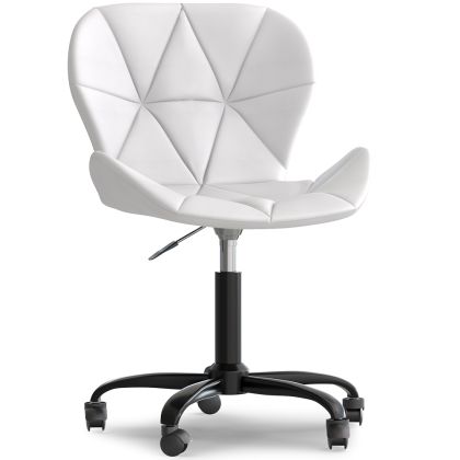 Buy PU Upholstered Office Chair - Black Winka Frame White 61049 home delivery 
