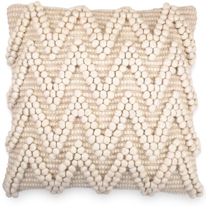 Buy Boho Bali Style Wool Cushion cover + filling - Chewuna White 60198 home delivery