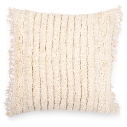 Buy Square Cotton Cushion in Boho Bali Style cover + filling - Forala Cream 60210 at MyFaktory