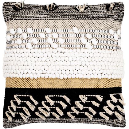 Buy Square Cotton Cushion in Boho Bali Style cover + filling - Claudia Multicolour 60215 - in the UK