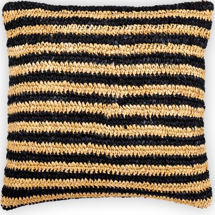 Buy Square Boho Bali Cushion, Raffia cover + filling - Chelsea Beige 60224 - in the UK