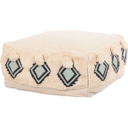 Buy Pouffe Boho Bali , Square in Cotton - Iris Bali Cream 60245 at MyFaktory