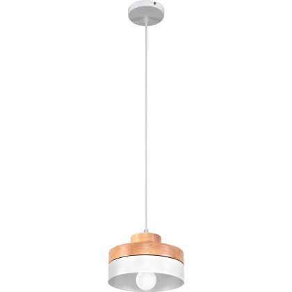 Buy Eigil Scandinavian pendant lamp - Wood and metal White 59309 with a guarantee