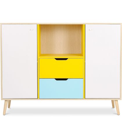 Buy Wooden Sideboard - Multicolor Design - Scandinavian Style -Graep Multicolour 59651 with a guarantee