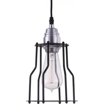 Buy Retro Ceiling Lamp - Cage Design Pendant Lamp - Jula Black 50867 home delivery