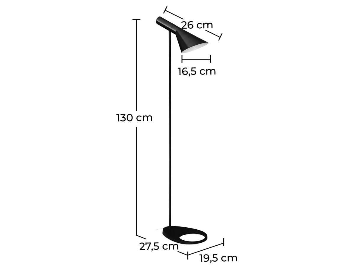 Buy Alan Floor Lamp - Steel Black 14634 with a guarantee