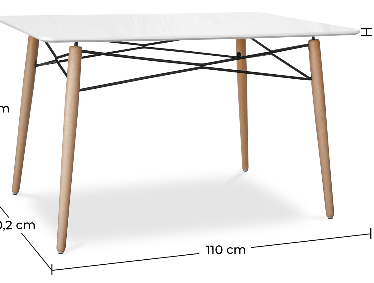 Buy Deswood Rectangular Dining Table White 59075 - in the UK