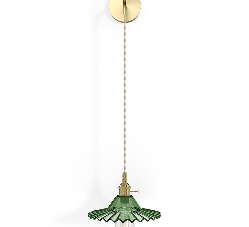 Buy Gold metal and glass wall lamp - Sven Green 59165 - in the UK