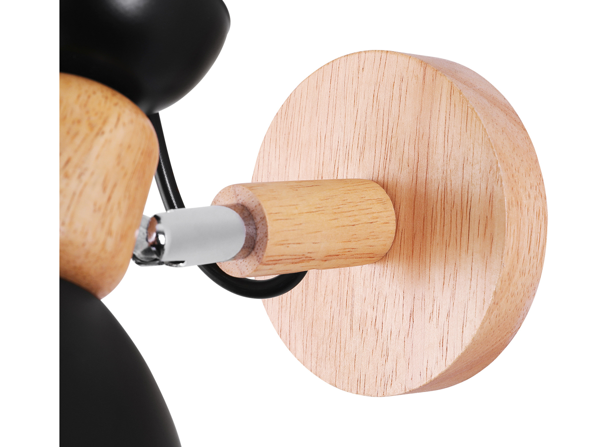 Buy Jors orson Scandinavian style wall lamp - Metal and wood Black 59294 in the United Kingdom