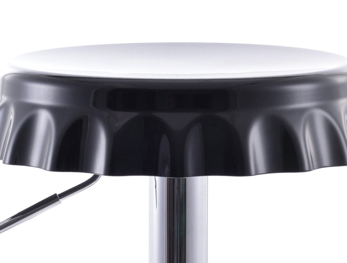 Buy Swivel Chromed Metal Bottle Cap Bar Stool - Height Adjustable White 49737 - prices