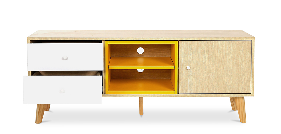 Buy Wooden TV Stand - Scandinavian Design - Erica  Yellow 59657 - prices