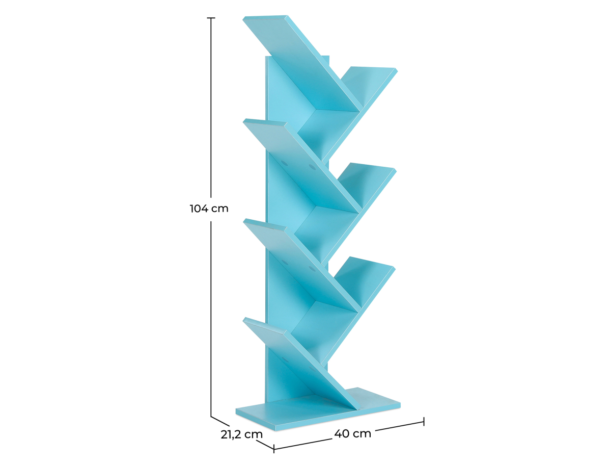Buy Wooden Bookshelf - Modern Design - Vanu Blue 59643 - in the UK