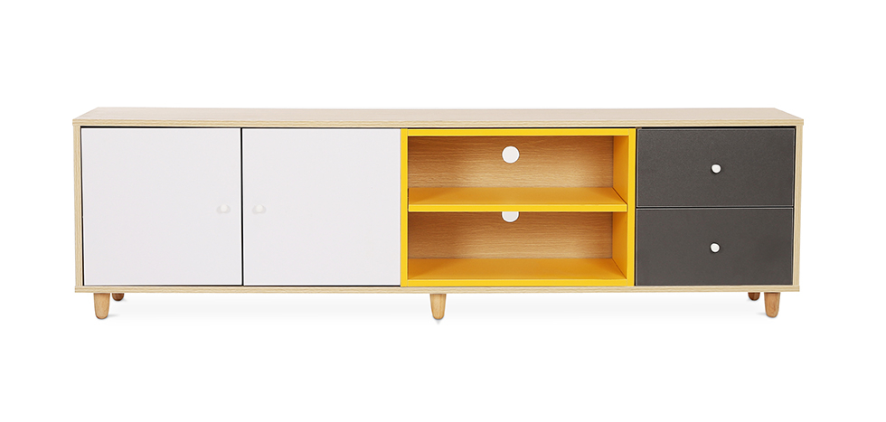 Buy Wooden TV Stand - Scandinavian Design - Eniva Multicolour 59661 - in the UK