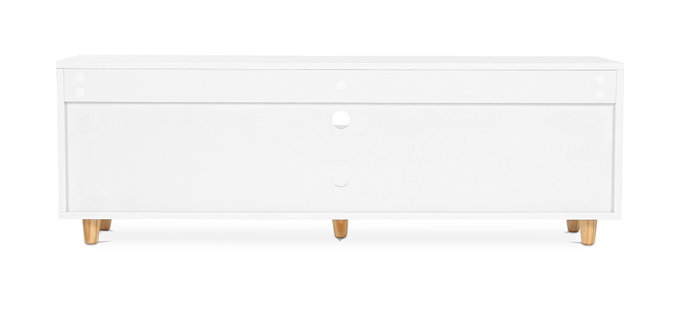 Buy Wooden TV Stand - Scandinavian Design - Wiam White 59663 home delivery