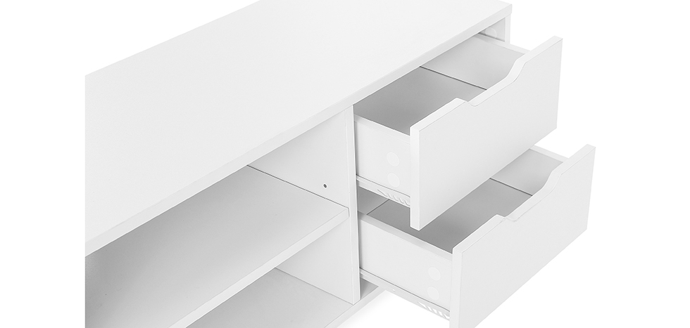Buy Wooden TV Stand - Scandinavian Design - Wiam White 59663 with a guarantee