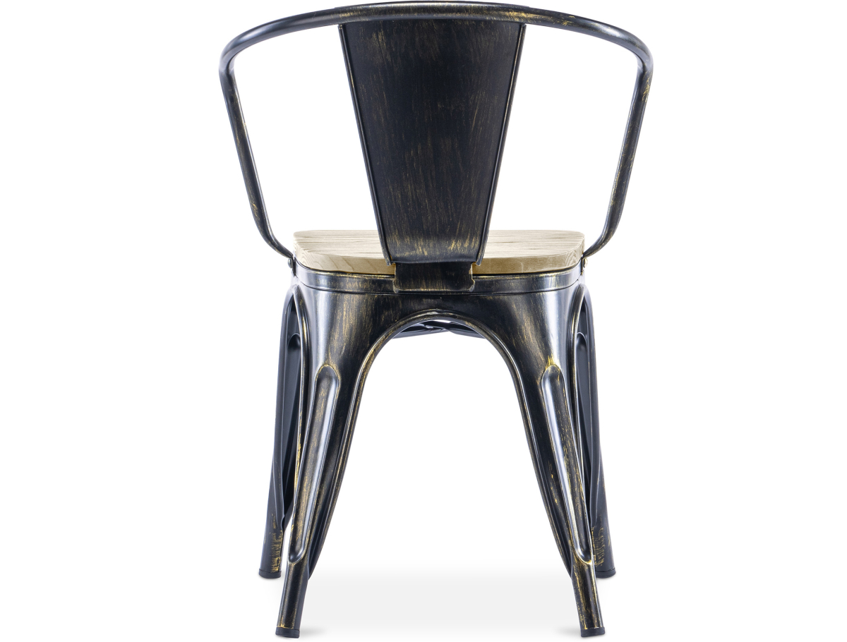 Buy Bistrot Metalix Chair with Armrest - Metal and Light Wood Red 59711 home delivery