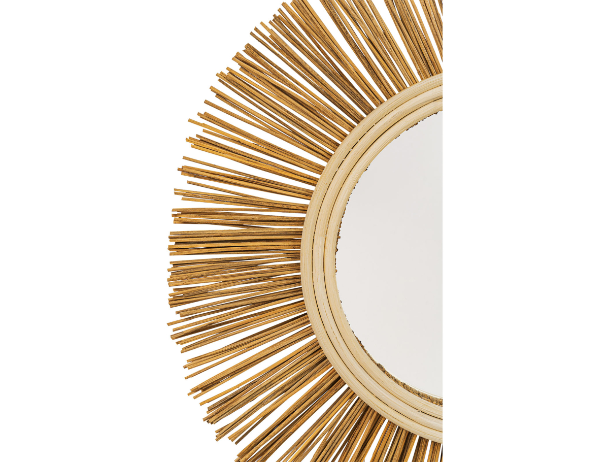 Buy Wall Mirror - Boho Bali Round Design (60 cm) - Tera Natural wood 60055 in the United Kingdom