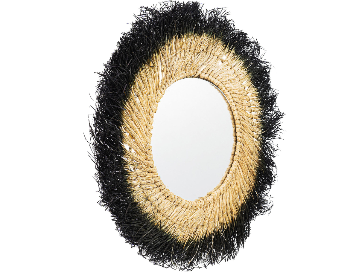 Buy Wall Mirror - Boho Bali Round Design (60 cm) - Melu Natural wood 60059 - prices