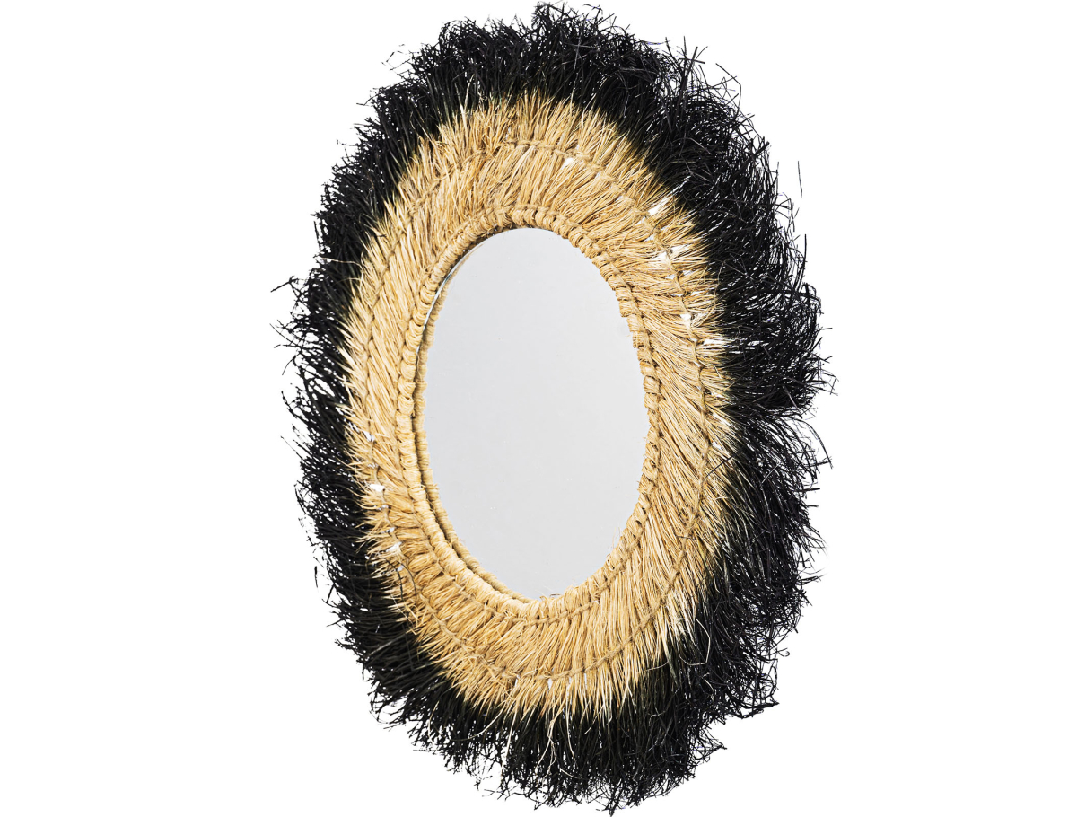 Buy Wall Mirror - Boho Bali Round Design (60 cm) - Melu Natural wood 60059 at MyFaktory