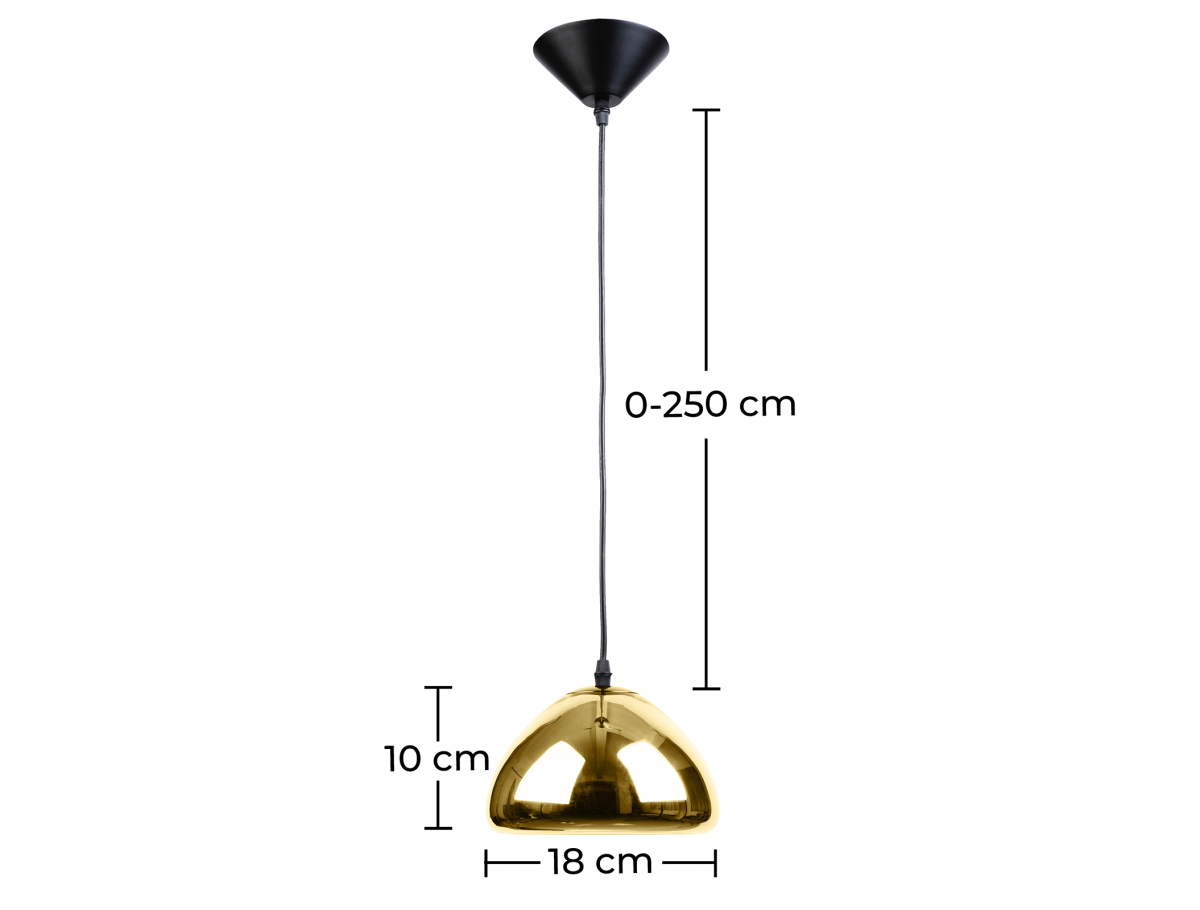 Buy Empty Pendant Lamp  - 18cm - Chromed Metal Gold 51886 with a guarantee