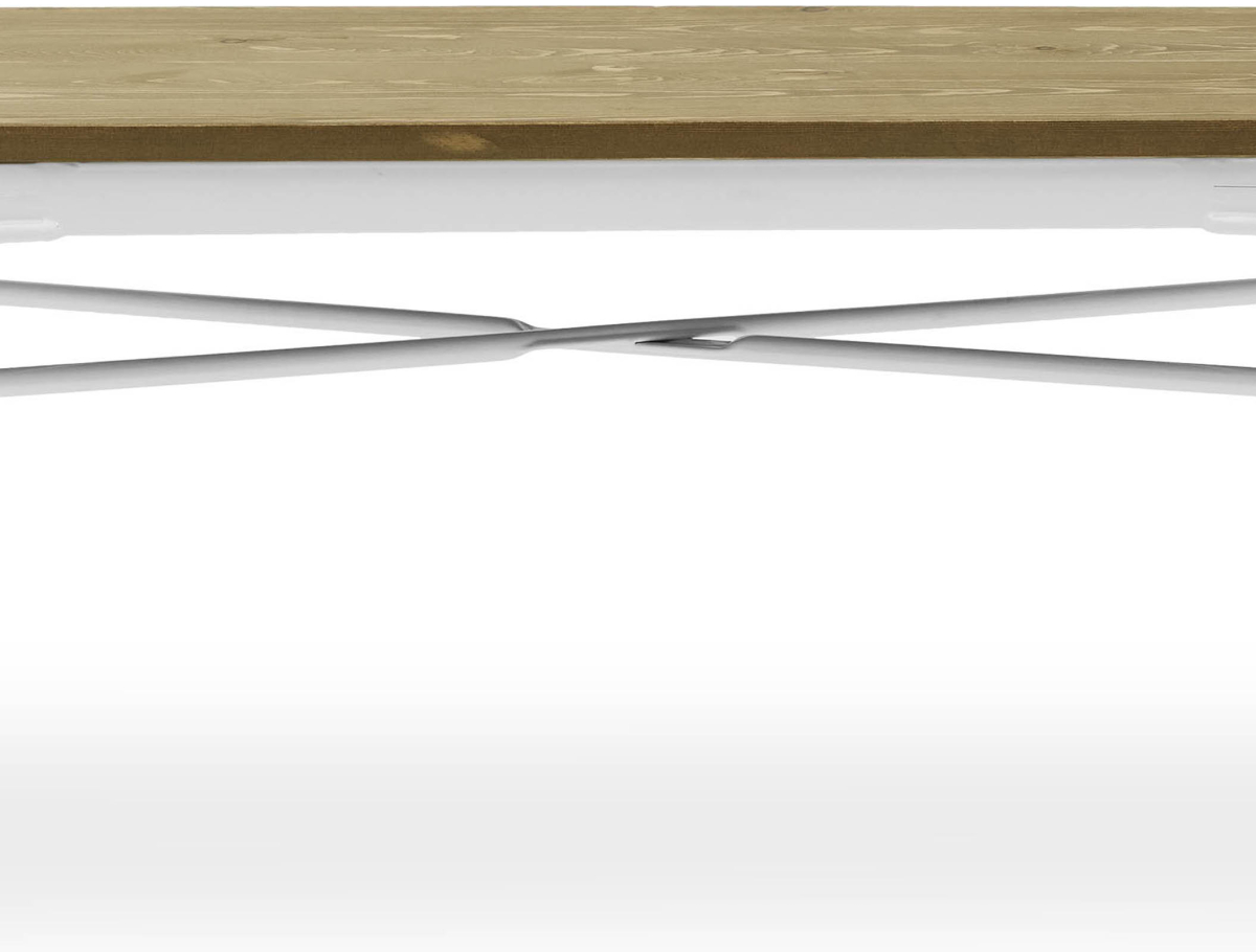 Buy Bench Bistrot Metalix Industrial Metal and Light Wood - New Edition White 60131 - in the UK