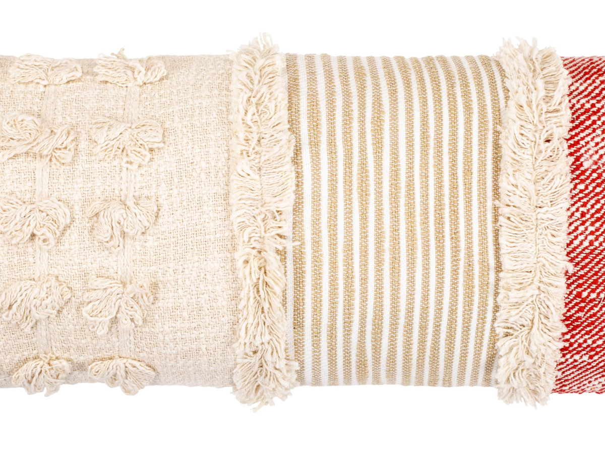 Buy Rectangular Cushion in Boho Bali Style, Cotton cover + filling - Evanora Multicolour 60180 - in the UK