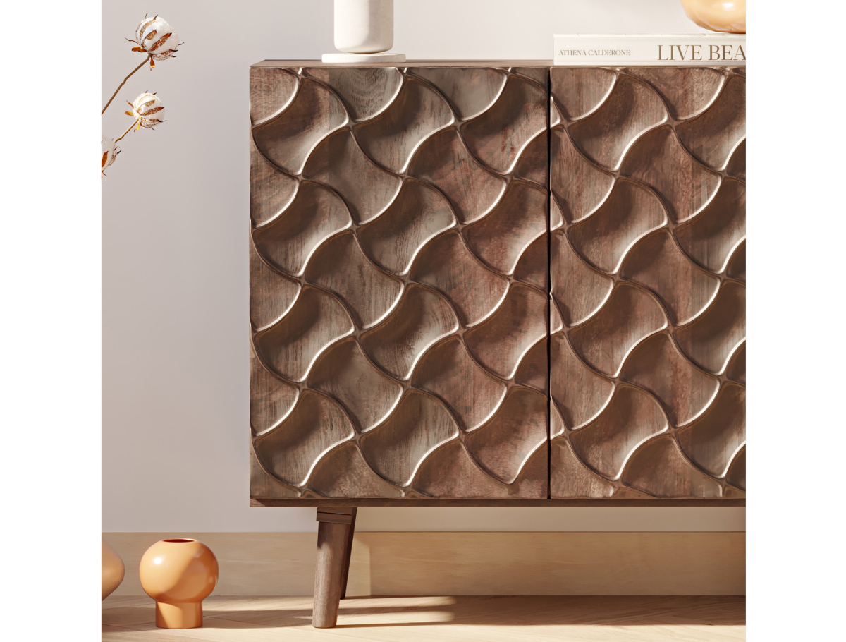 Buy Wooden Sideboard - Boho Bali Design - Utra Natural wood 60371 at MyFaktory