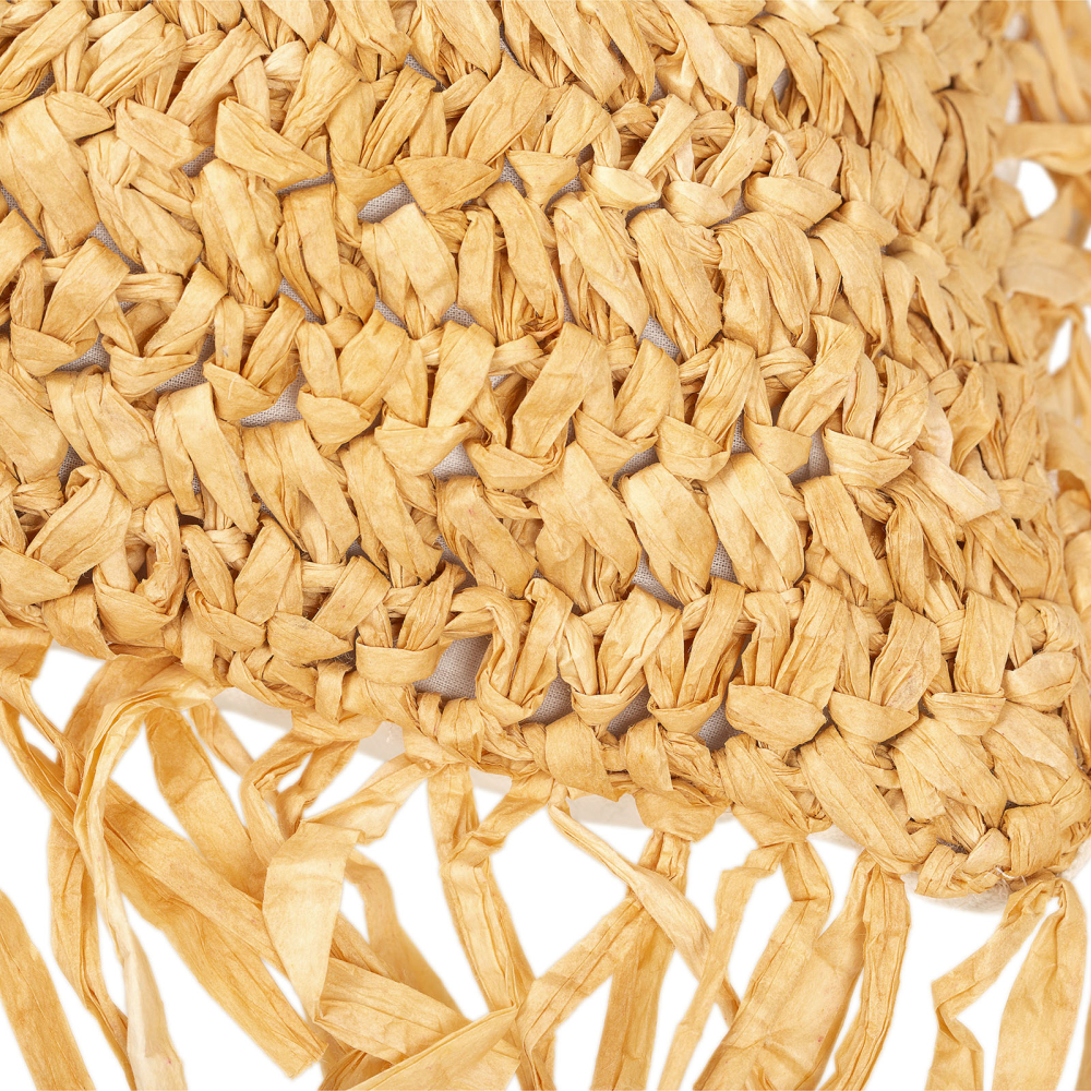 Buy Square Boho Bali Cushion, Raffia cover + filling - Alizon Natural 60197 in the United Kingdom
