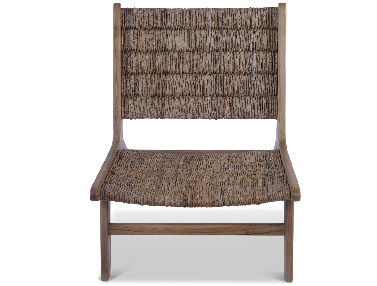 Buy Armchair in Boho Bali Style, Rattan and Teak Wood - Hewar Natural 60475 home delivery