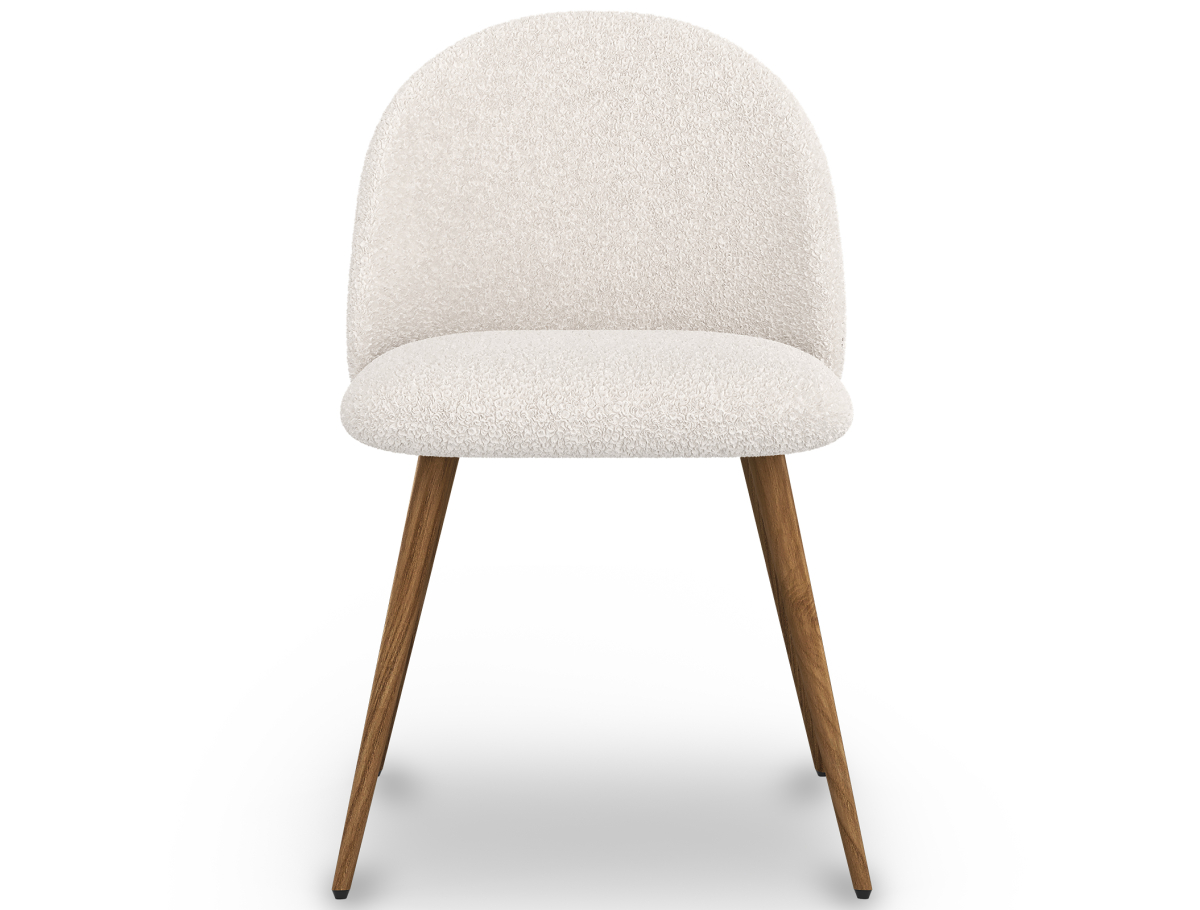 Buy Dining Chair - Upholstered in Bouclé Fabric - Scandinavian - Bennett White 60480 - in the UK