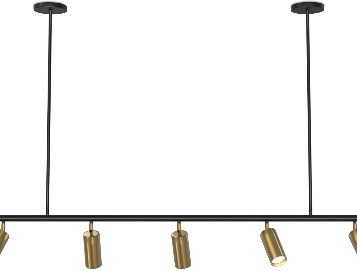 Buy Rail Ceiling Lamp - 5 Adjustable Gold Spotlights - 110CM - Lark Gold 60518 - in the UK