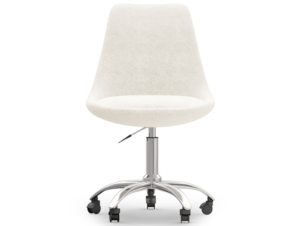 Buy Desk Chair with Wheels - White Boucle - Tulipe White 60615 - in the UK