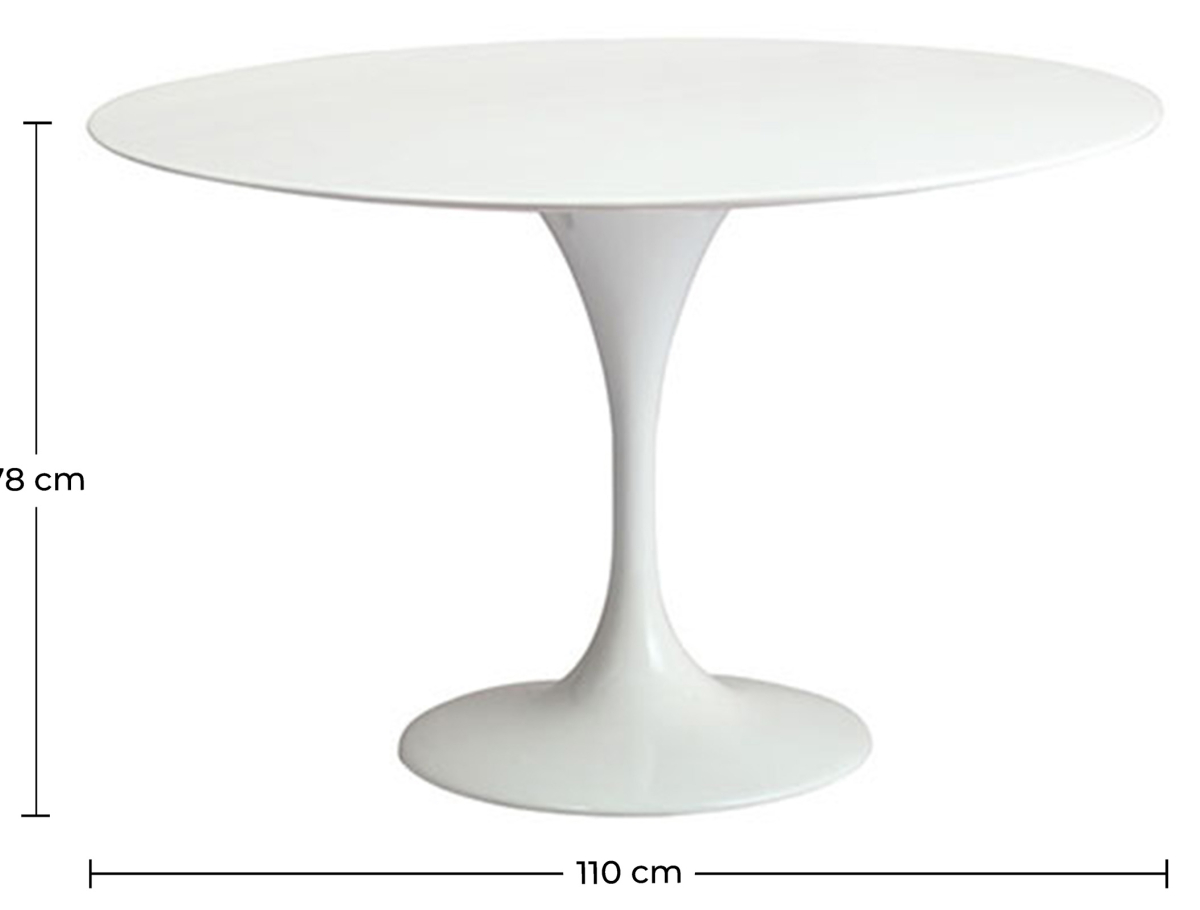 Buy Round Fiberglass Tulipa Table - 110cm White 29845 - in the UK
