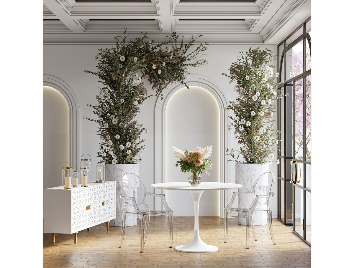 Buy Round Fiberglass Tulipa Table - 110cm White 29845 with a guarantee