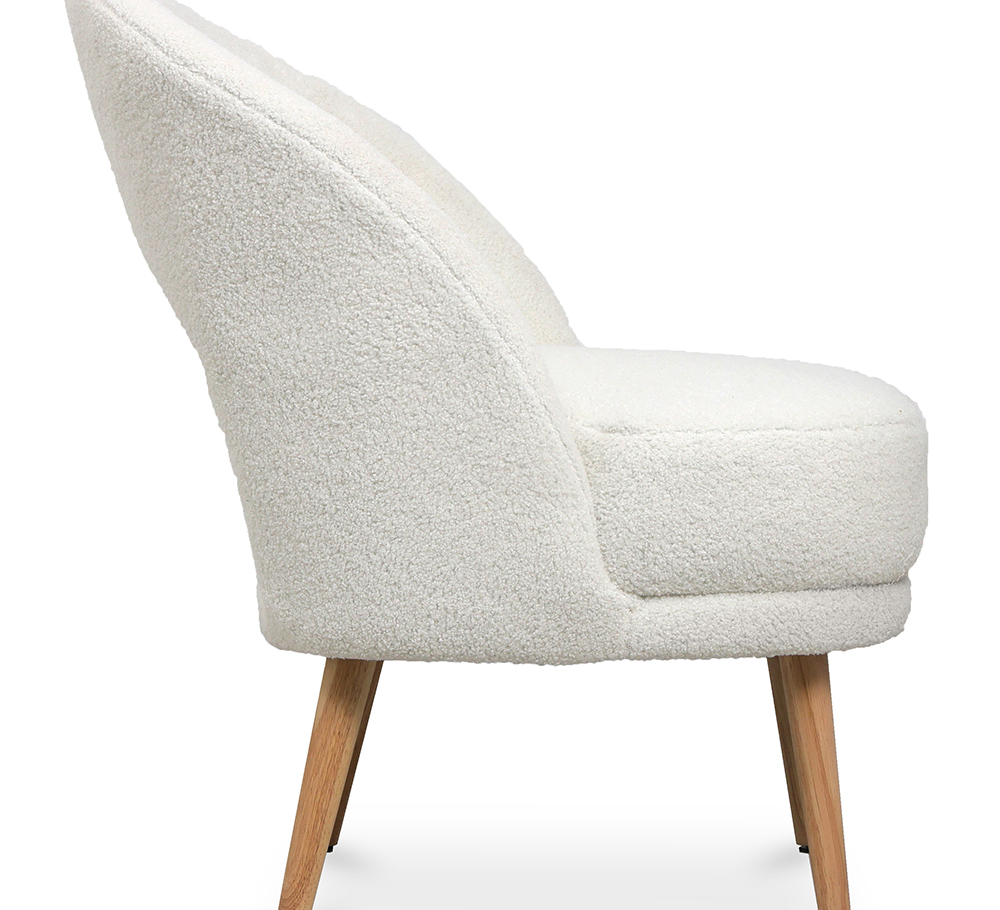 Buy Upholstered Dining Chair in Bouclé - Arka White 61298 at MyFaktory
