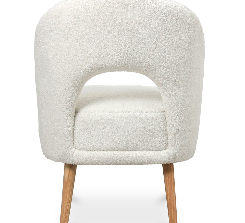 Buy Upholstered Dining Chair in Bouclé - Arka White 61298 in the United Kingdom