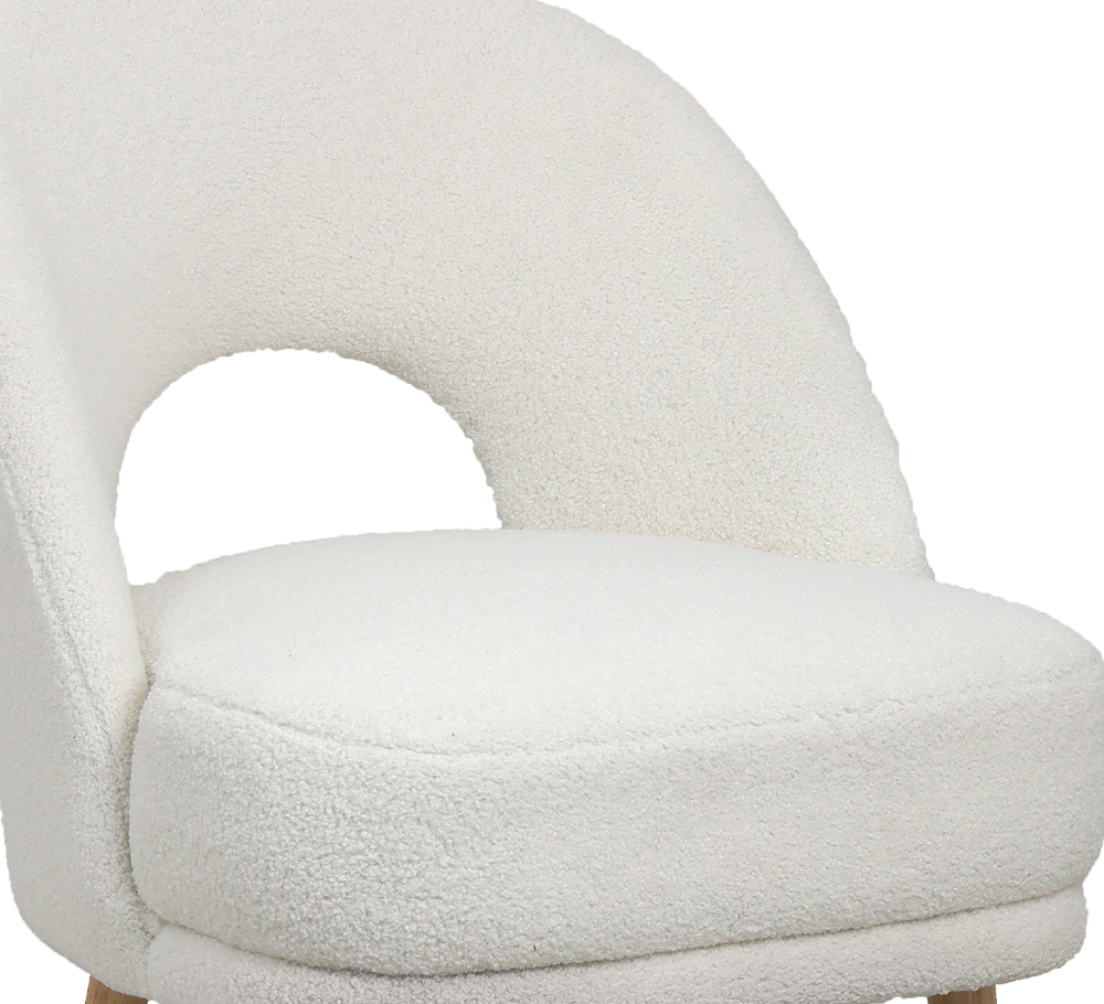 Buy Upholstered Dining Chair in Bouclé - Arka White 61298 home delivery