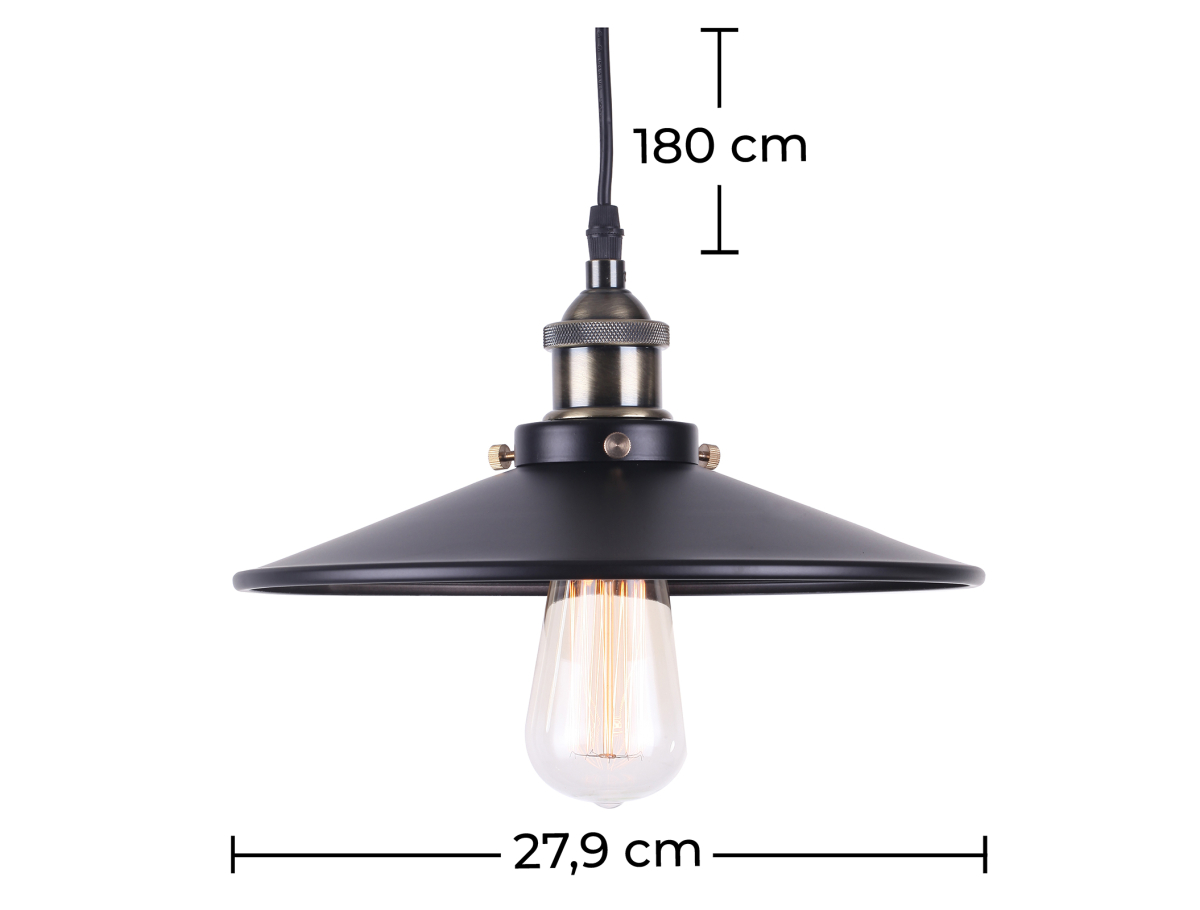 Buy Edison 161 Pendant Lamp – Aluminum Black 50859 at MyFaktory